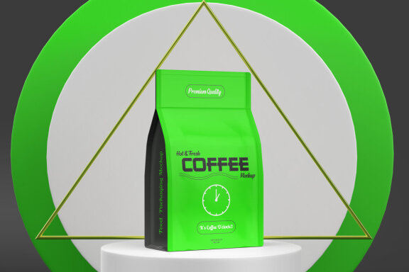 Paper Coffee Bag PSD Mockup
