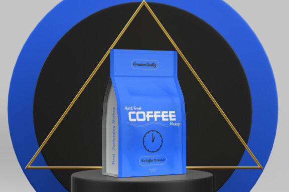 Paper Coffee Bag PSD Mockup