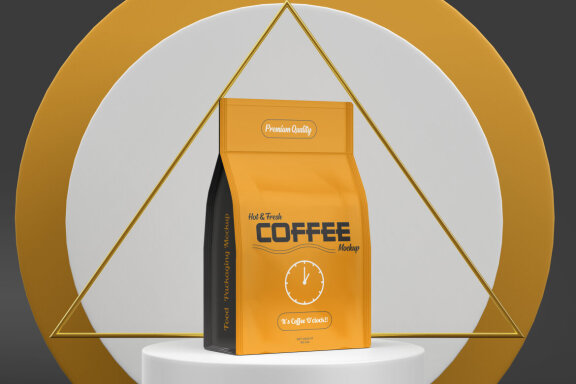 Paper Coffee Bag PSD Mockup