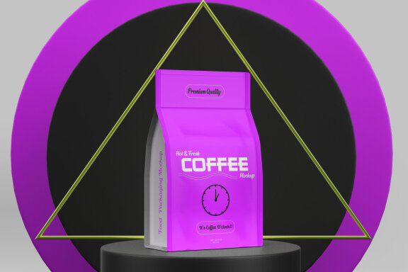 Paper Coffee Bag PSD Mockup
