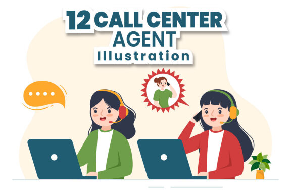 12 Call Center Agent Illustration