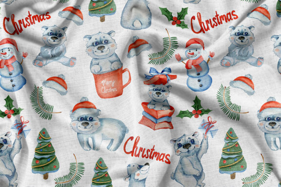 Christmas Polar Bear Seamless Pattern