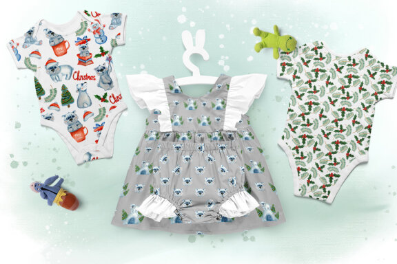 Christmas Polar Bear Seamless Pattern
