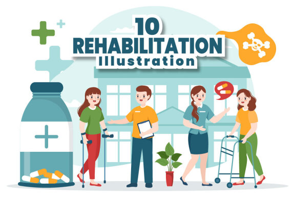 10 Rehabilitation or Physiotherapy Illustration