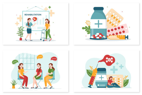 10 Rehabilitation or Physiotherapy Illustration