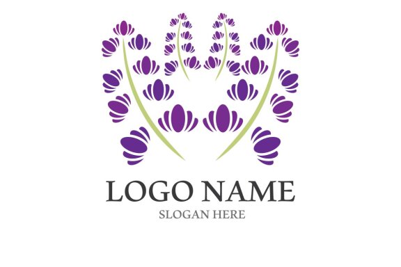 Lavender flower vector icon illustration design template