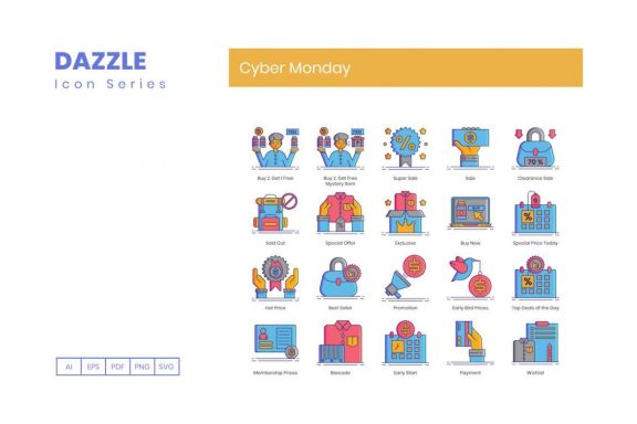 70 Cyber Monday Icons | Dazzle