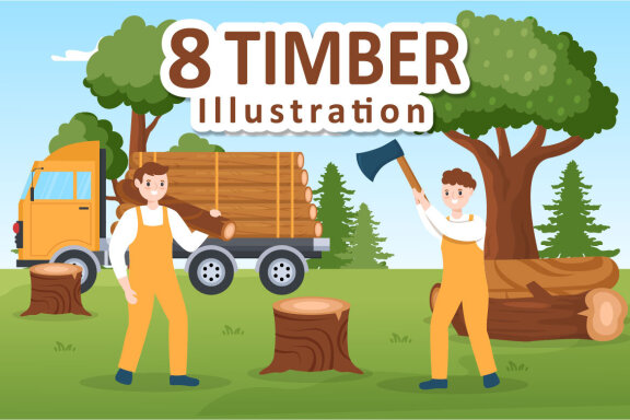 8 Tree Cutting and Timber Illustration