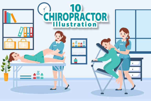 10 Chiropractor Physiotherapy Rehabilitation Illustration