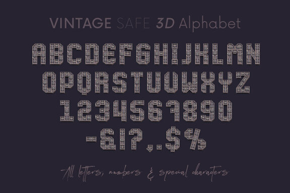 Vintage Safe - 3D Lettering