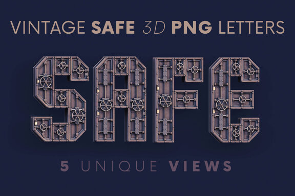 Vintage Safe - 3D Lettering