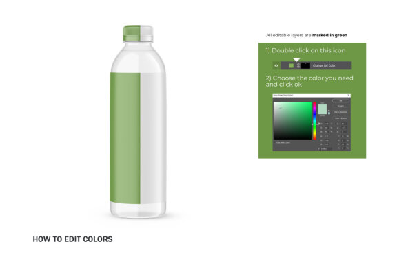 Plastic Water Bottle - PSD Mockup