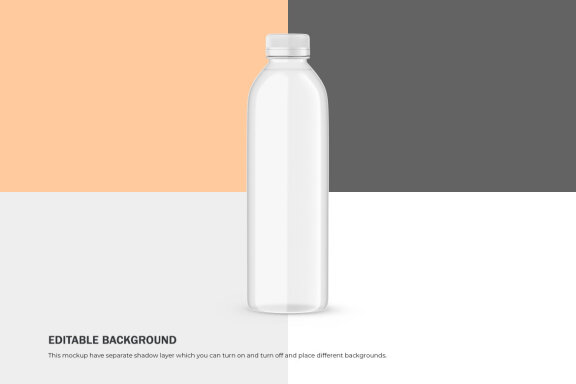 Plastic Water Bottle - PSD Mockup