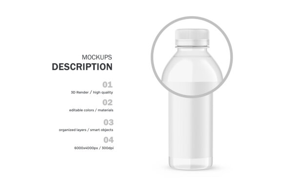 Plastic Water Bottle - PSD Mockup