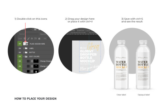 Plastic Water Bottle - PSD Mockup