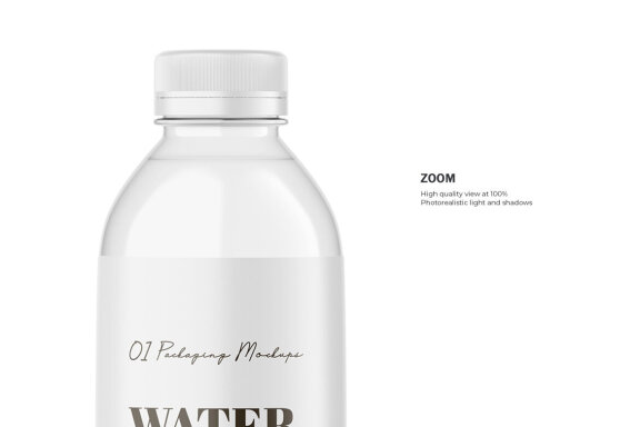 Plastic Water Bottle - PSD Mockup