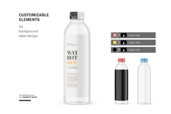 Plastic Water Bottle - PSD Mockup