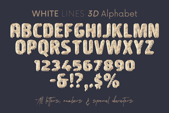 White Lines - 3D Lettering