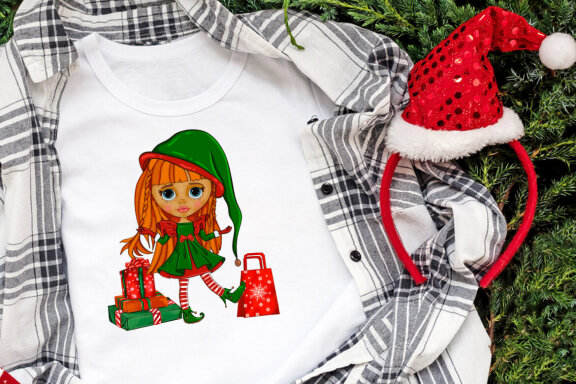Christmas cute doll festive clothes clipart creator
