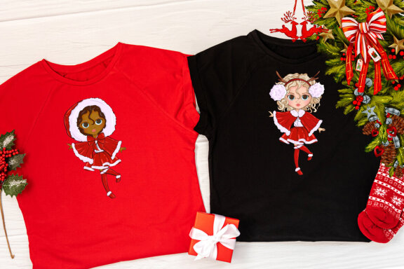 Christmas cute doll festive clothes clipart creator