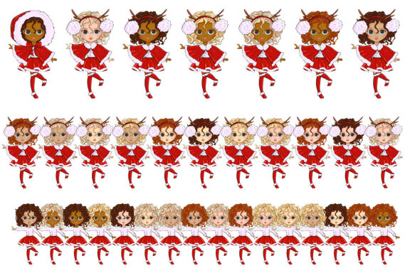 Christmas cute doll festive clothes clipart creator