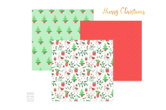 Watercolor Christmas Llama FREE Patterns