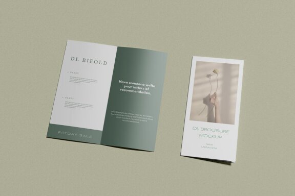 DL Bifold Brochure Mockups