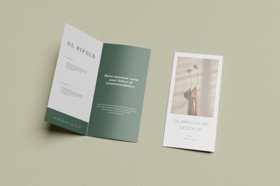 DL Bifold Brochure Mockups