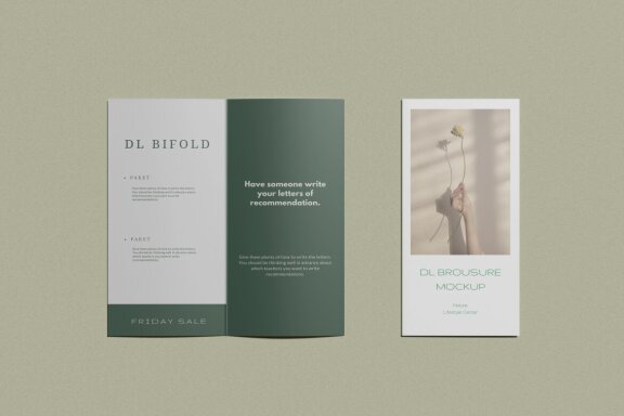 DL Bifold Brochure Mockups