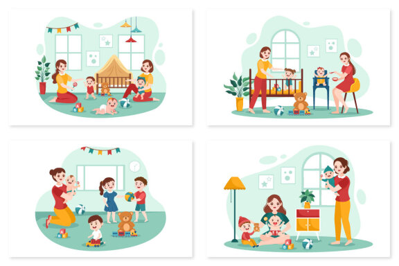 13 Babysitter or Nanny Services Illustration