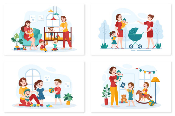 13 Babysitter or Nanny Services Illustration