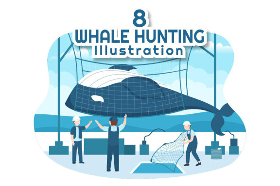 8 Whale Hunting Illustration