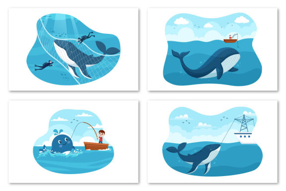 8 Whale Hunting Illustration