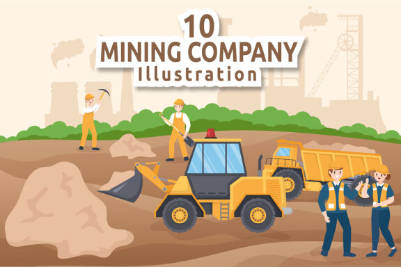 10 Mining Coal Mine Company Illustration