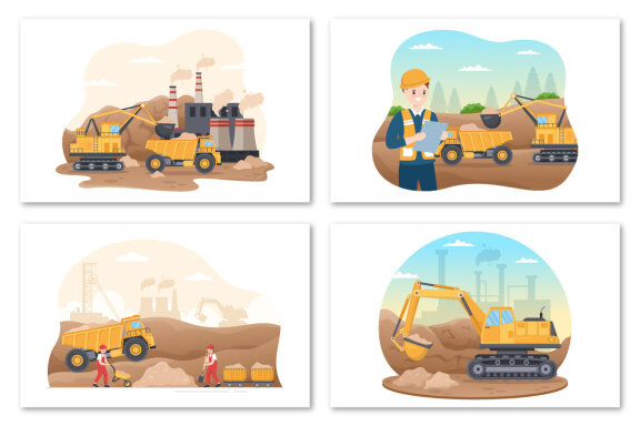 10 Mining Coal Mine Company Illustration