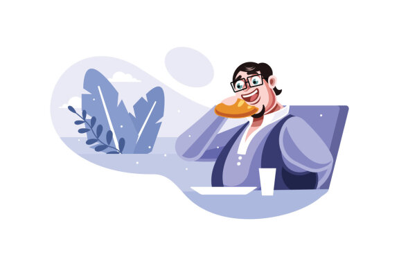 Man eating bread