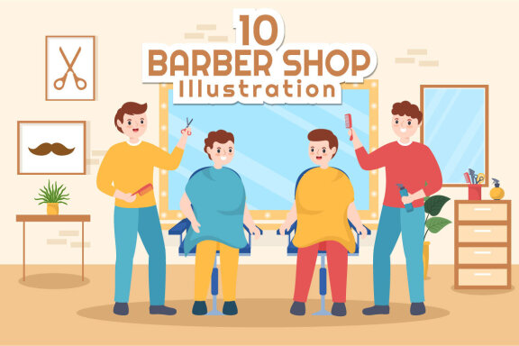 10 Barber Shop Illustration