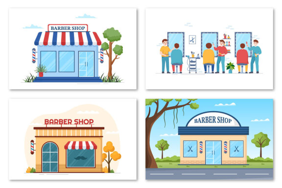 10 Barber Shop Illustration