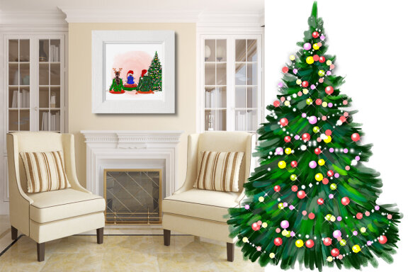 Family Portrait Christmas Sitting Family Custom