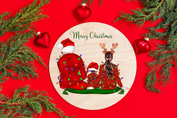 Family Portrait Christmas Sitting Family Custom