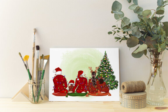 Family Portrait Christmas Sitting Family Custom