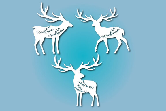 Christmas Deer Leaf Svg Bundle