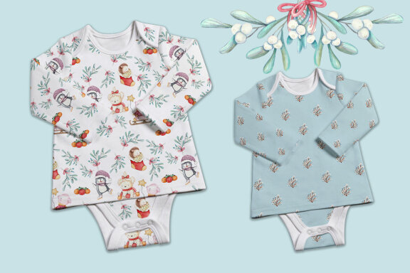 The Christmas graphics collection includes seamless patterns