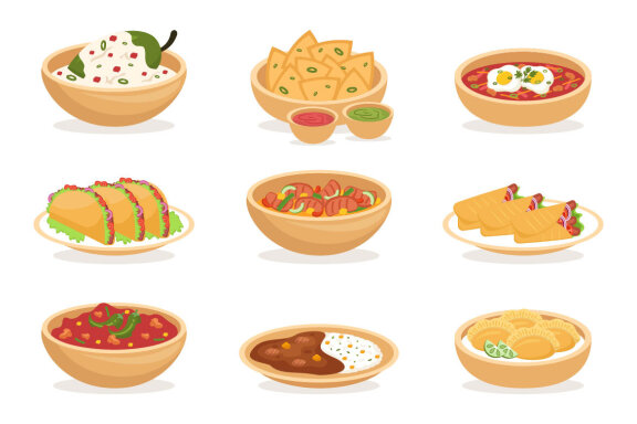 11 Mexican Food Restaurant Illustration