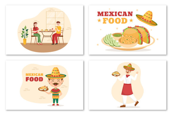 11 Mexican Food Restaurant Illustration