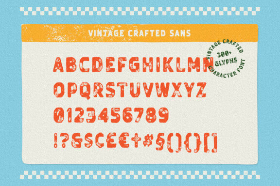 Vintage Crafted Hand Drawn Fonts