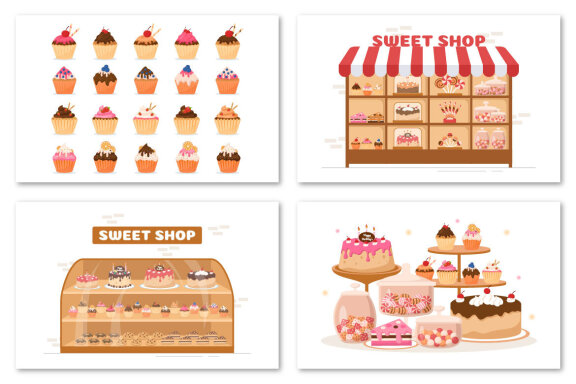 12 Sweet Shop Illustration