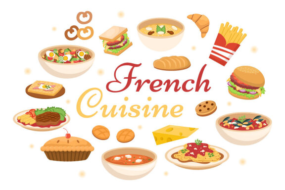 10 French Food Cuisine Restaurant Illustration