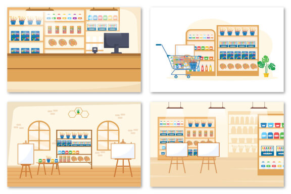 11 Art Store of Painting Supplies Illustration