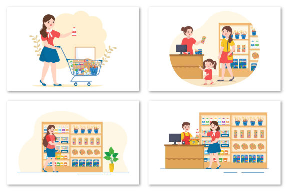 11 Art Store of Painting Supplies Illustration